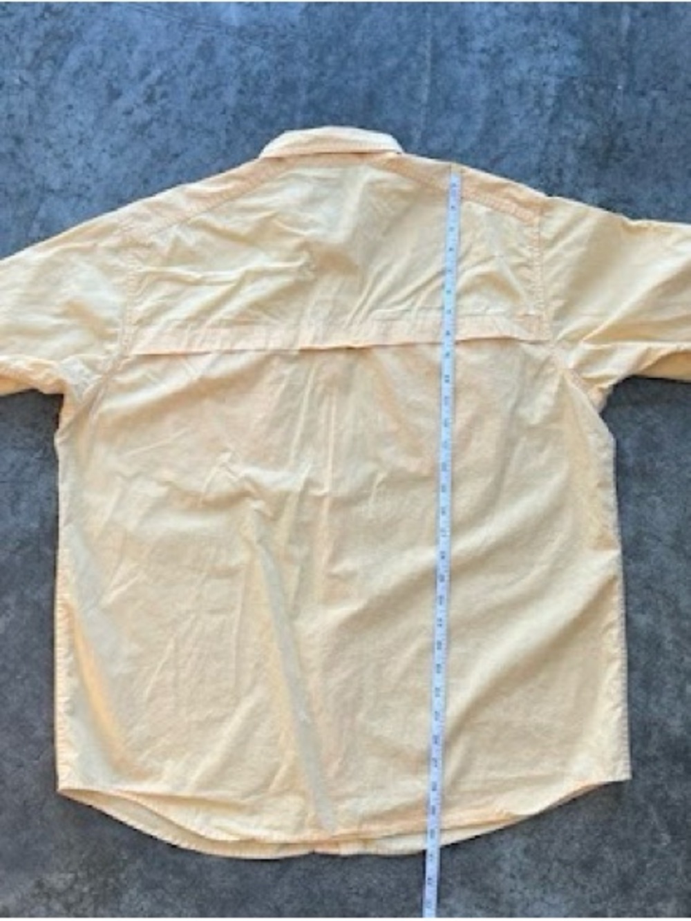 L.L.Bean Fishing Shirt Large Yellow Vented Outdoor Utility Cotton Button Up - Picture 7 of 7